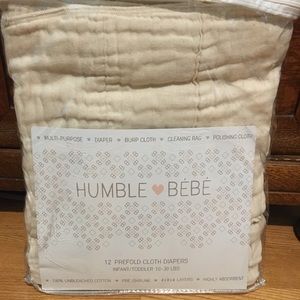 12 pk Prefolded cloth diapers